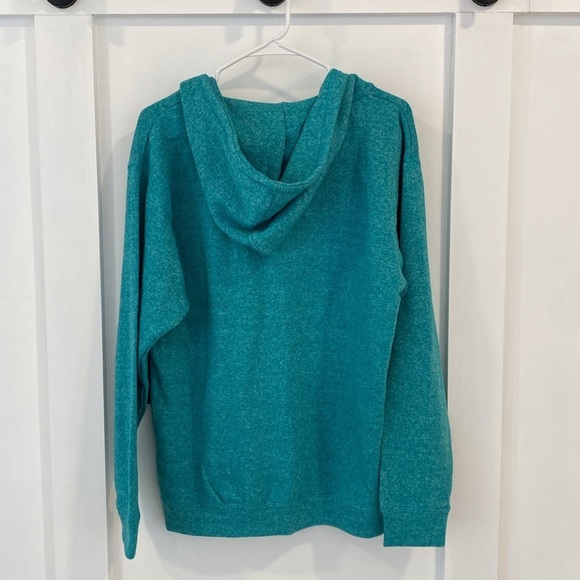 VINEYARD teal green hoodie with kangaroo pocket - Picture 6 of 8